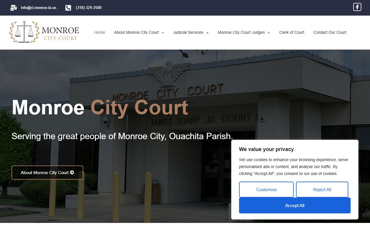 Monroe City Court website for Monroe residents directory searches
