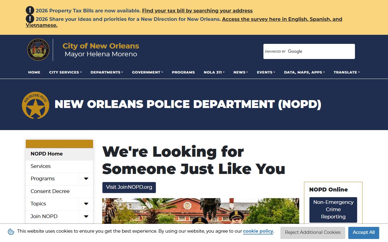New Orleans Police Department residents directory records