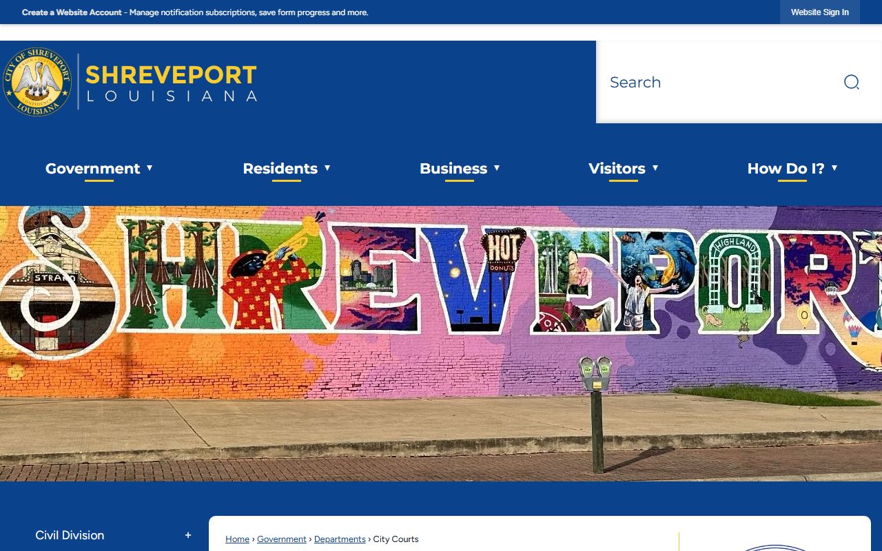 Shreveport City Court portal for Shreveport residents directory searches