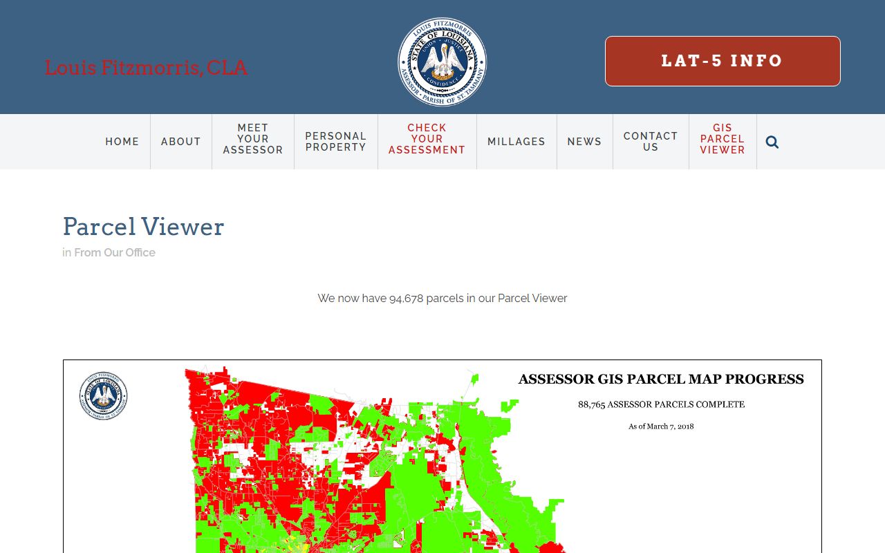 St. Tammany Parish Assessor parcel viewer for residents directory lookups